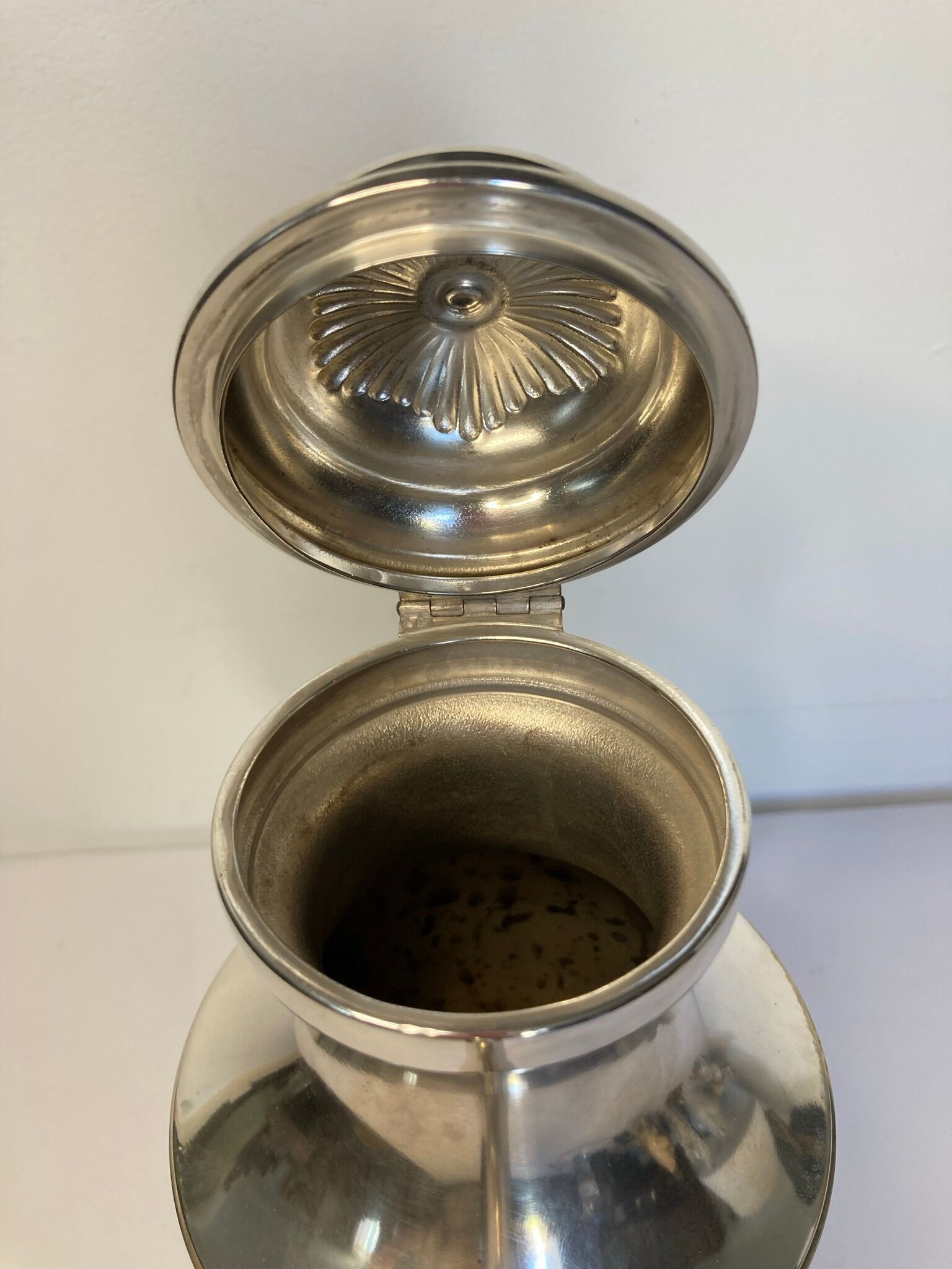 Antique silver-plated metal baluster jug from the early 20th century, VMF