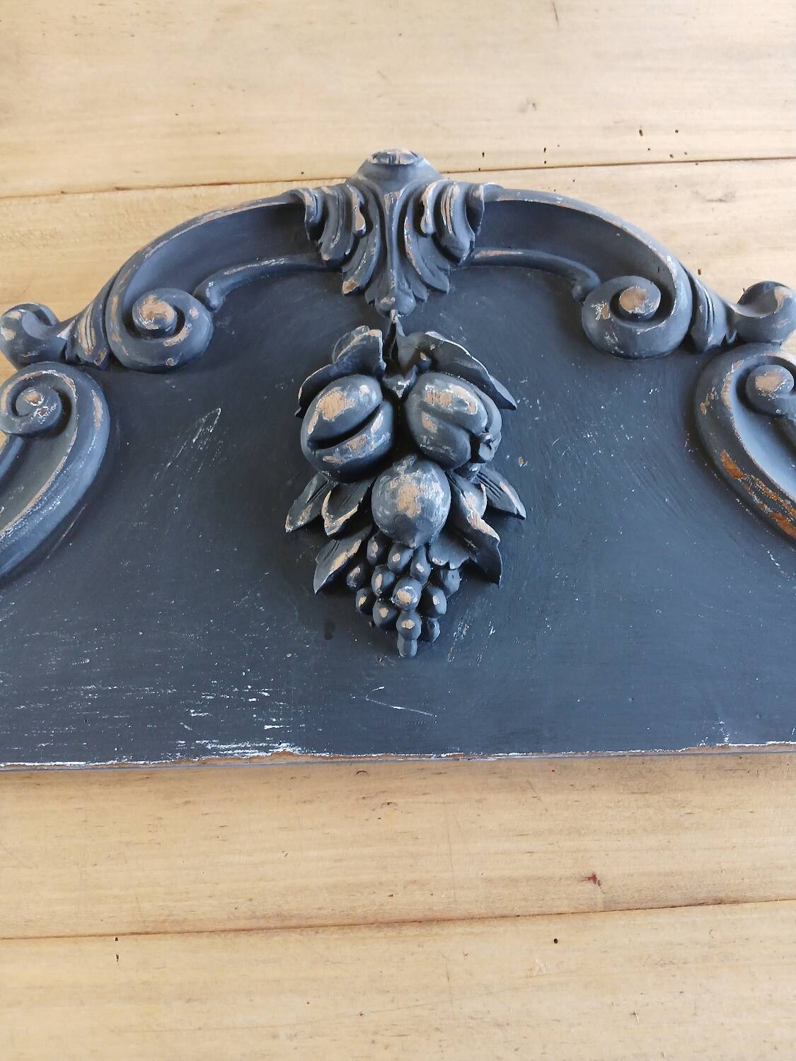 Antique carved wooden pediment