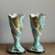 Paire de vases barbotine anciens