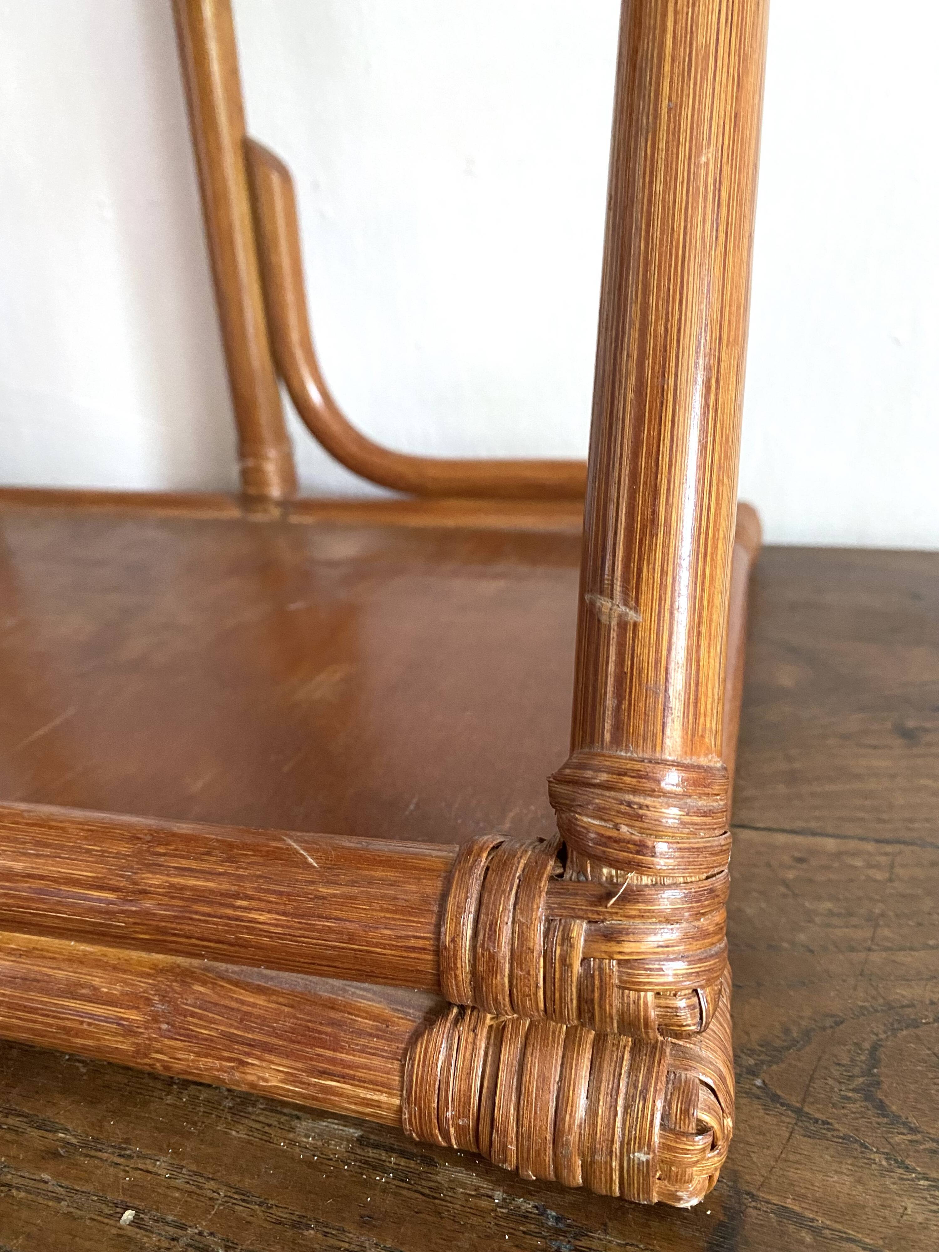 70s rattan wall shelf