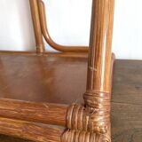 70s rattan wall shelf