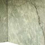 Round Marble Side Table Plant Table on Wheels 1970s