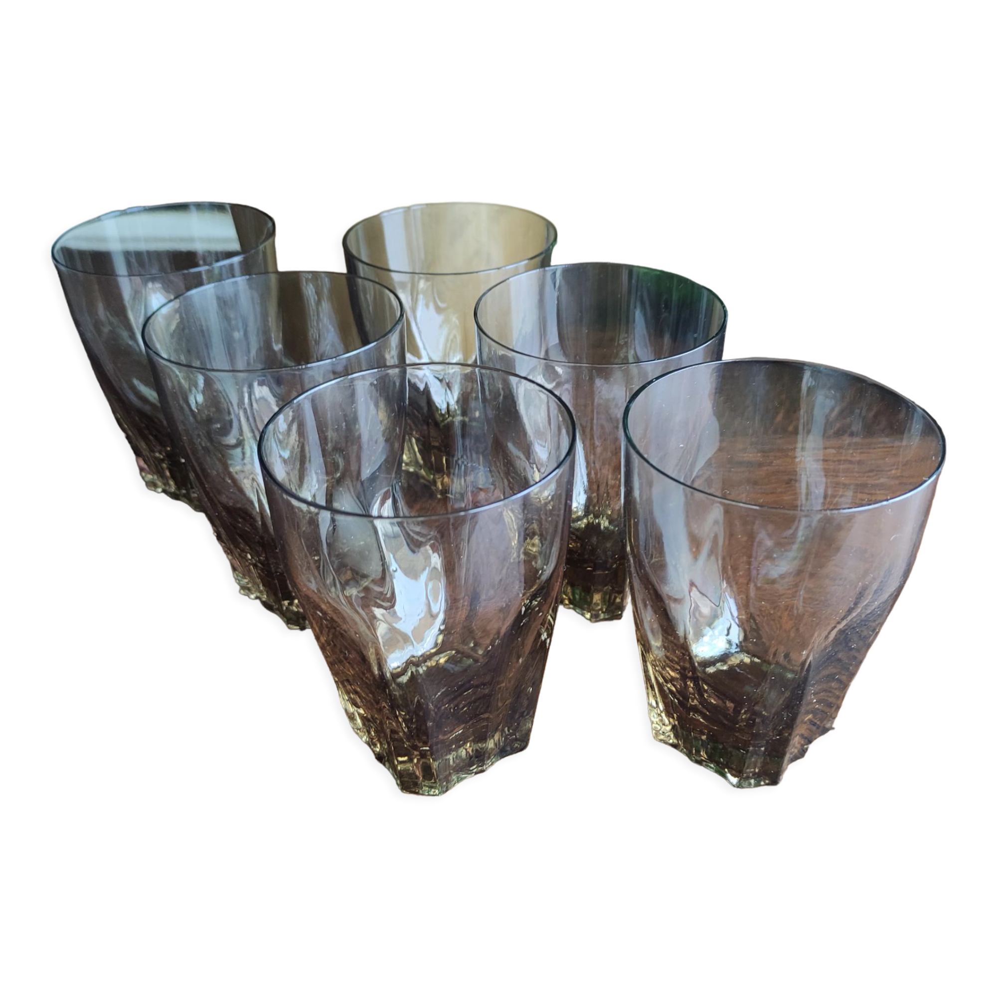 Set of 6 coffee-colored water glasses
