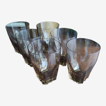 Lot de 6 verres à eau couleur café