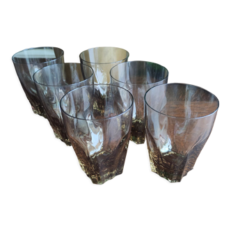 Set of 6 coffee-colored water glasses