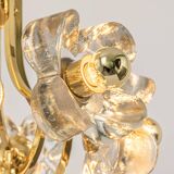 Large brass and crystal pendant light by Sische, Germany, 1970s.