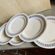 Assiettes blanche vintage à décor bleu