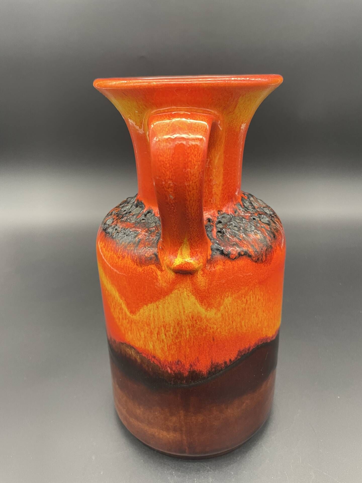 Vintage Jasba Fat Lava vase in orange and red – German ceramic from the year.