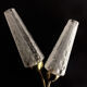 Pair of brass wall light double lights glass tubes. Year 50 60
