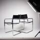 Paire de chaises Matteo Grassi MG5 cuir noir et chrome