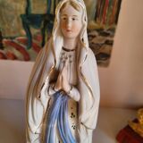 Religious Statuette of the Virgin Mary in Biscuit Porcelain