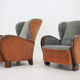 1940s Pair of Large Wing Chairs, Czechoslovakia