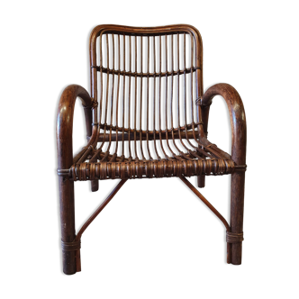 Fauteuil bambou vintage 1960