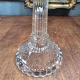 Large antique molded glass candlestick