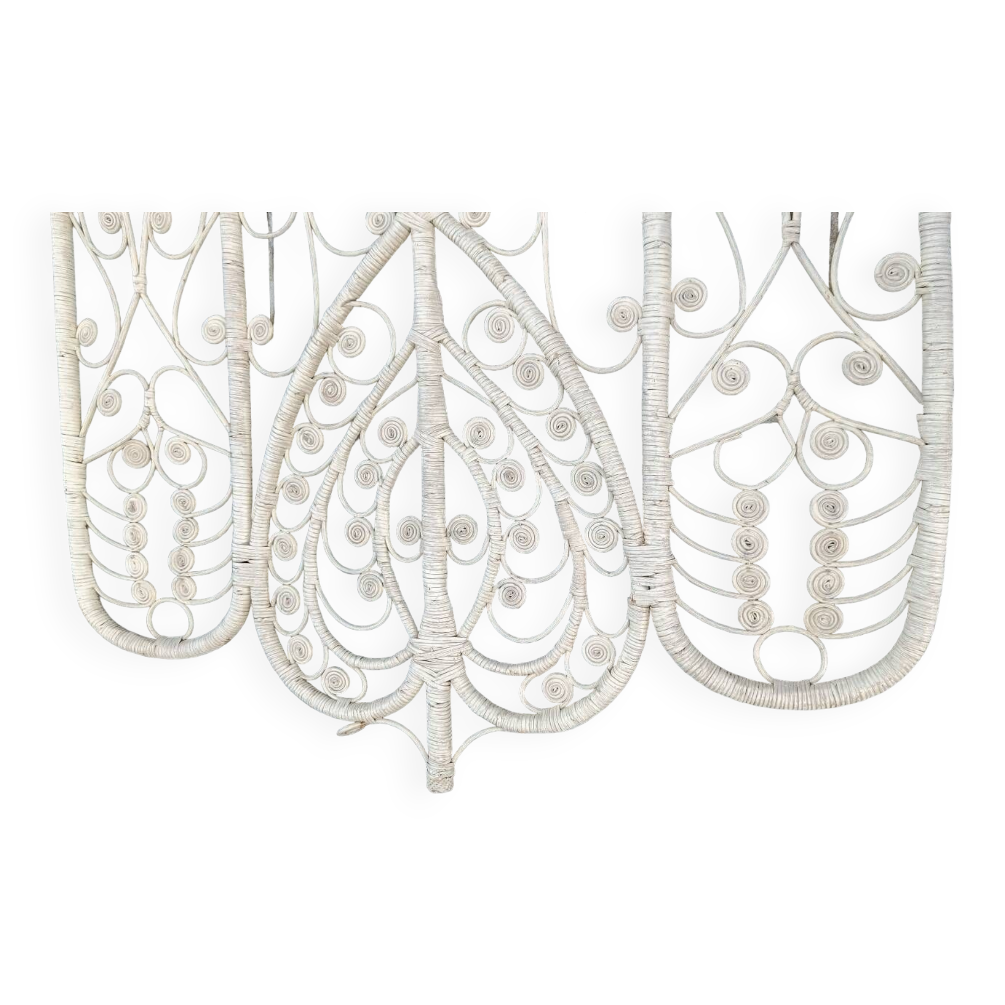 Peacock rattan headboard, 1970