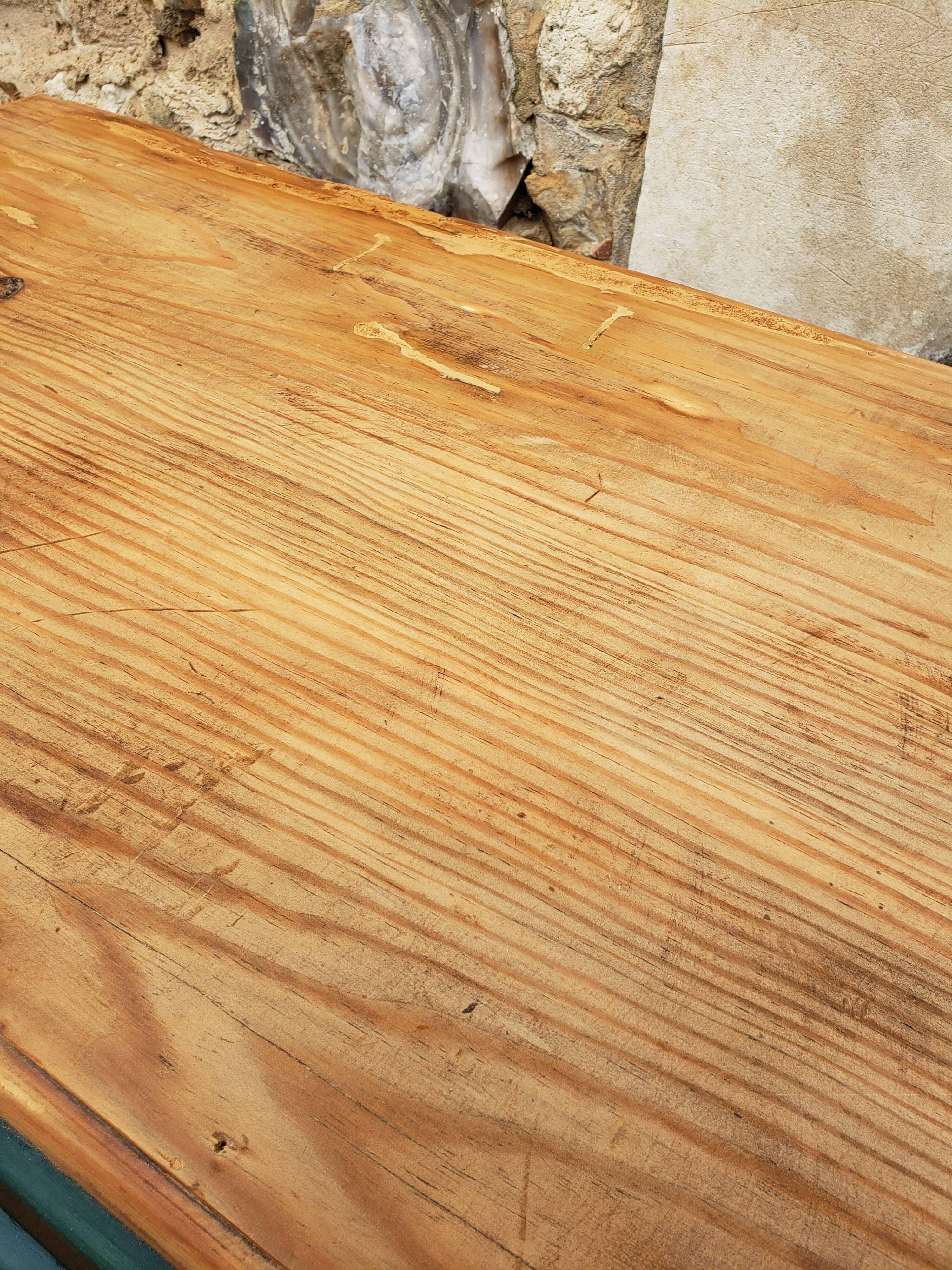 Deep turquoise and wood vintage dresser