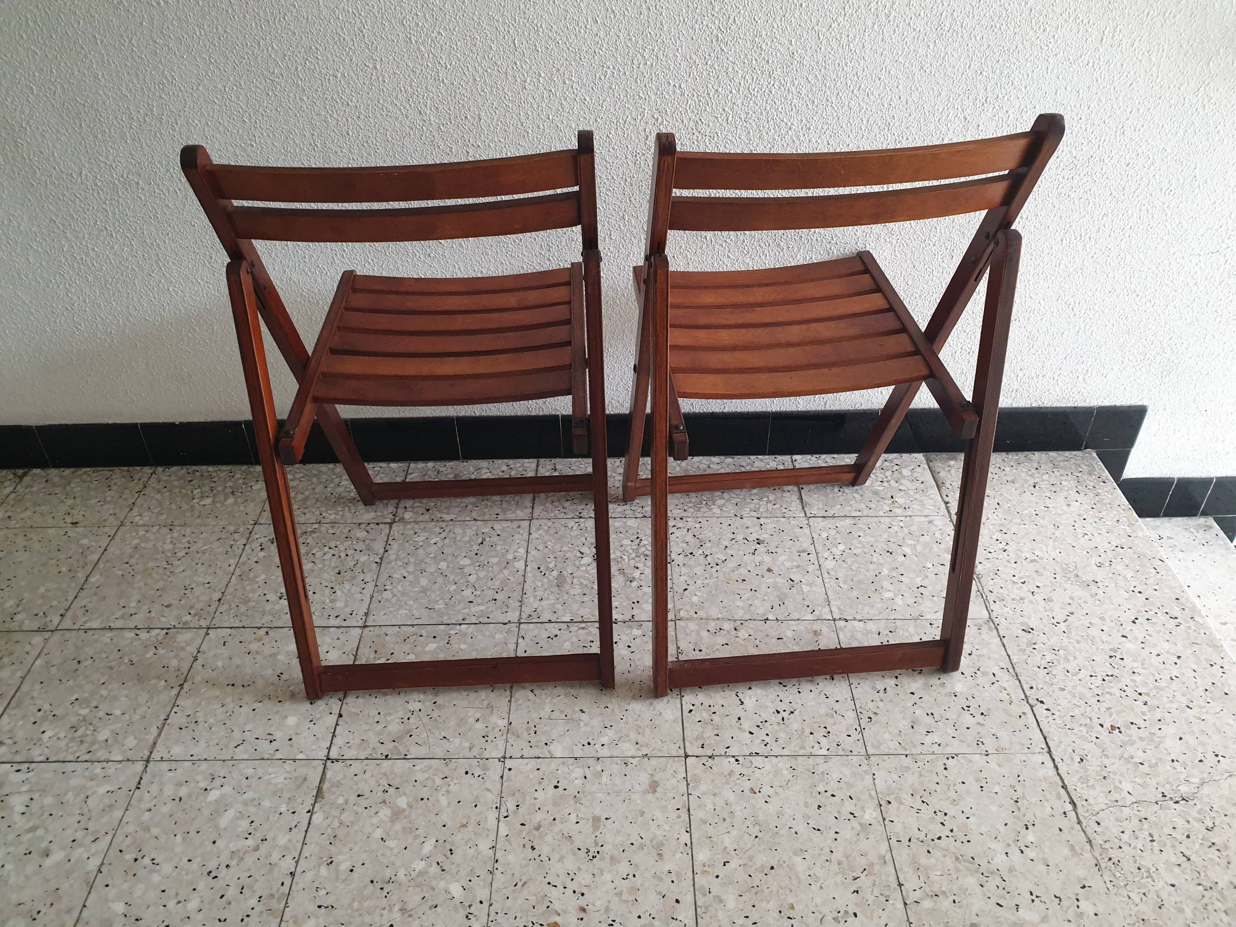 Paire de chaise vintage pliante otk numéro 26