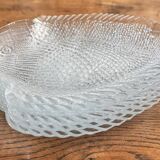 6 vintage Pasabahce clear glass fish plates