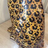 Enamelled terracotta leopard from the 60s Italy