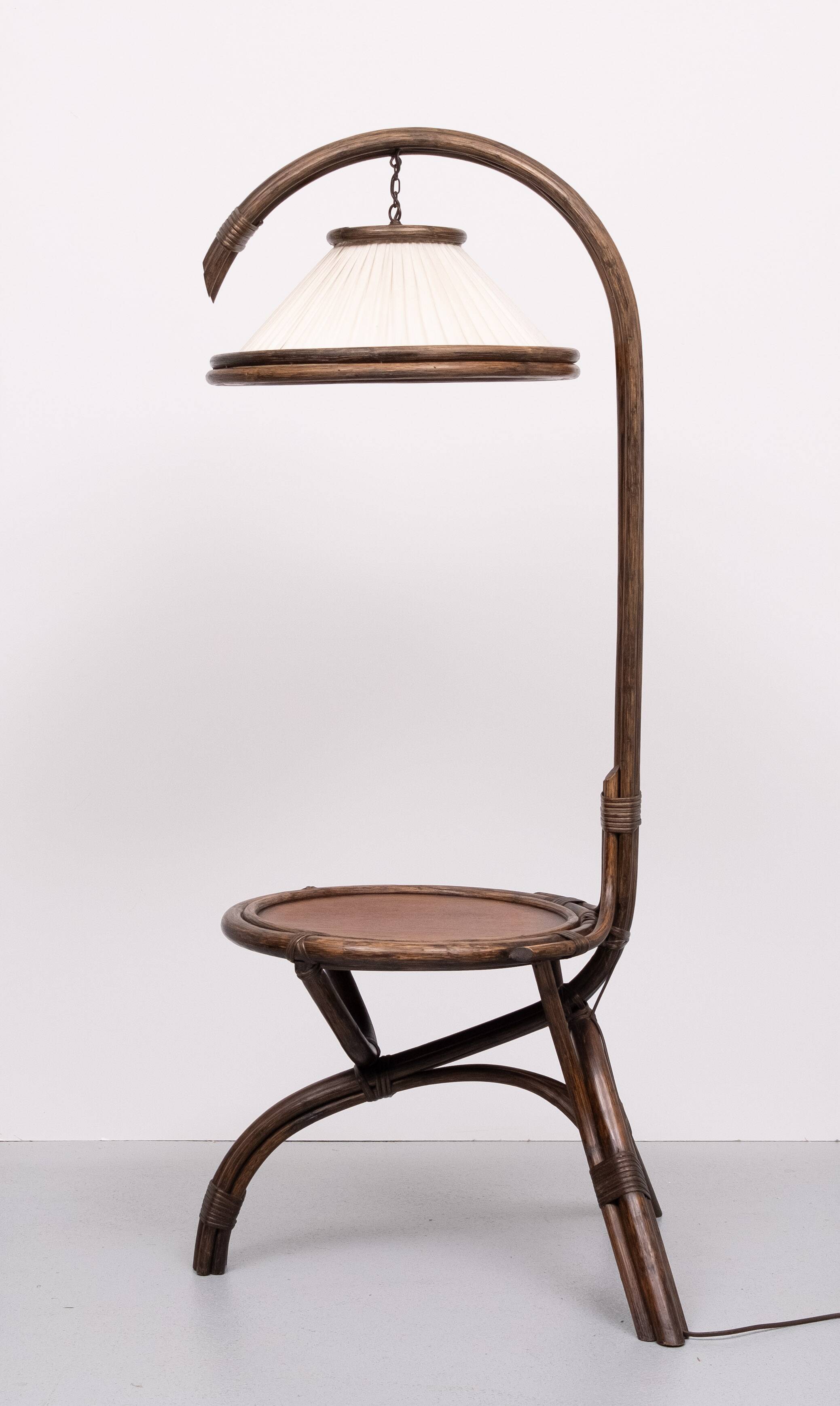 Fantastic Rattan Floor lamp and table 1970s