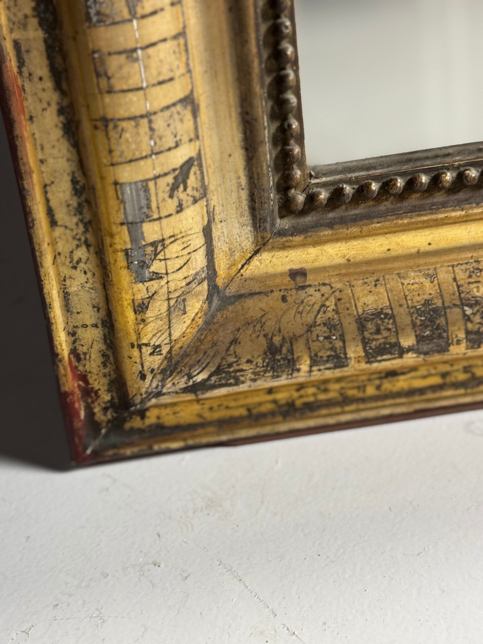 Miroir doré Louis Philippe du 19ème siècle