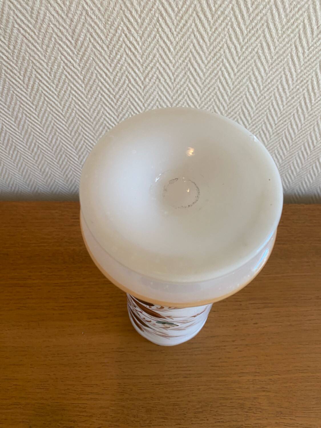 Antique enamelled opaline vase