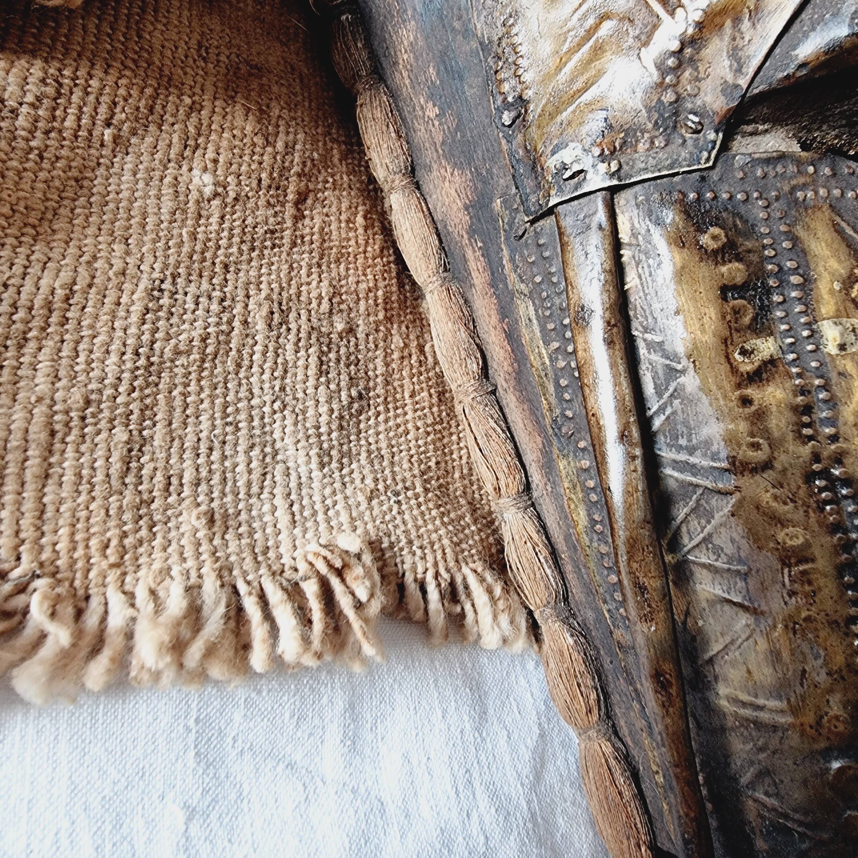African mask from Mali from the N'Tomo tribe of Marka covered in chiseled brass