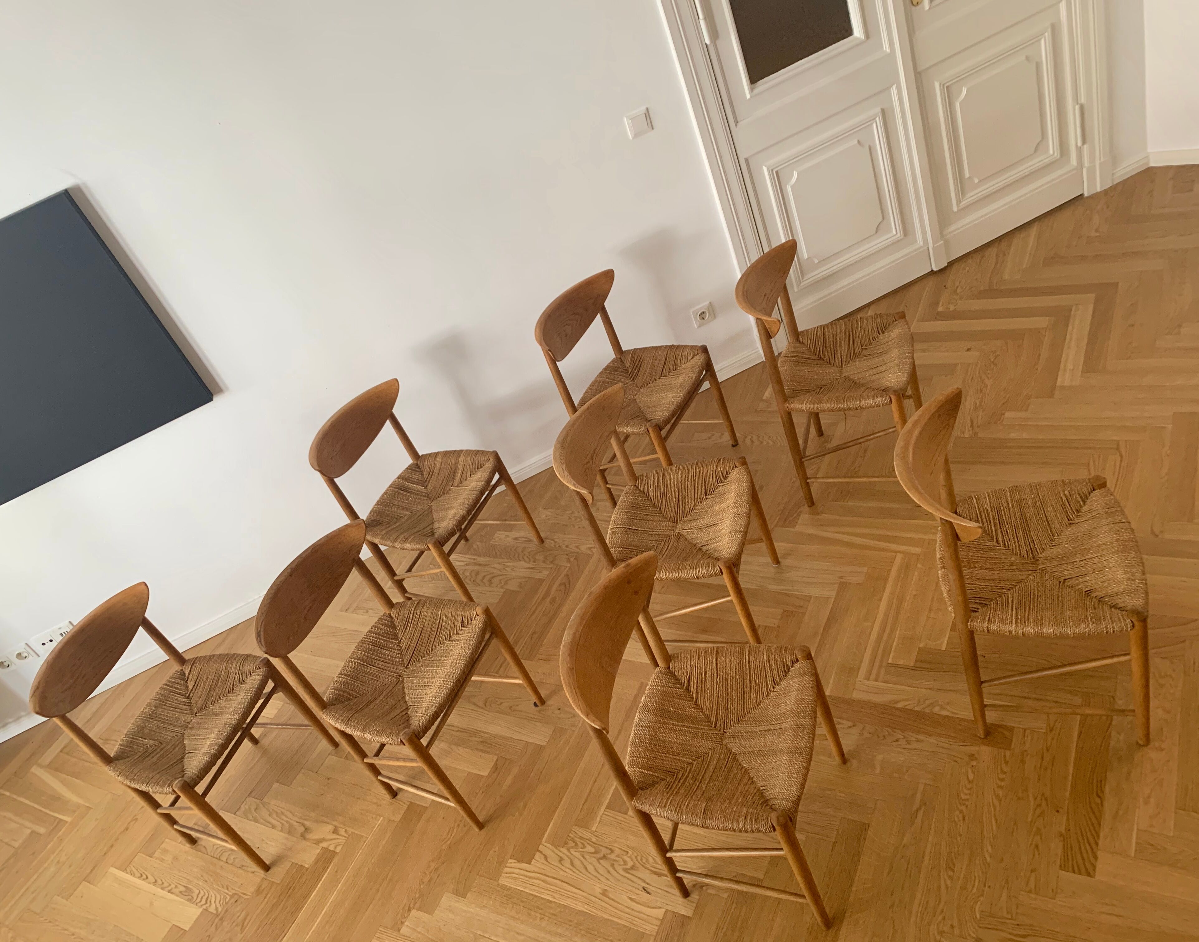 Set of 8 oak dining chairs model 316 by Peter Hvidt & Orla Mølgaard Nielsen for Søborg Mobler