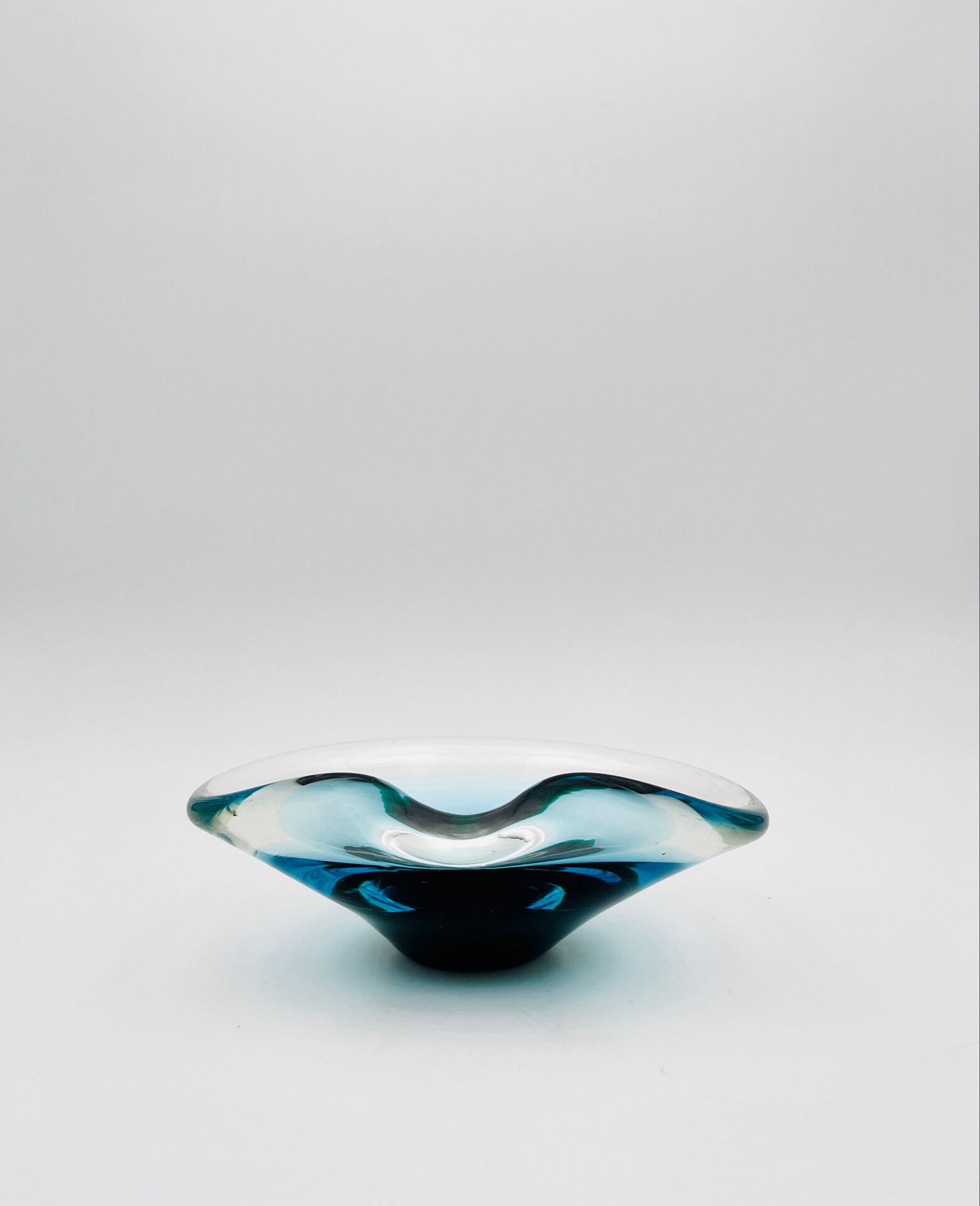 Murano Ashtray Galliano Ferro Sommerso Emerald Green 1960