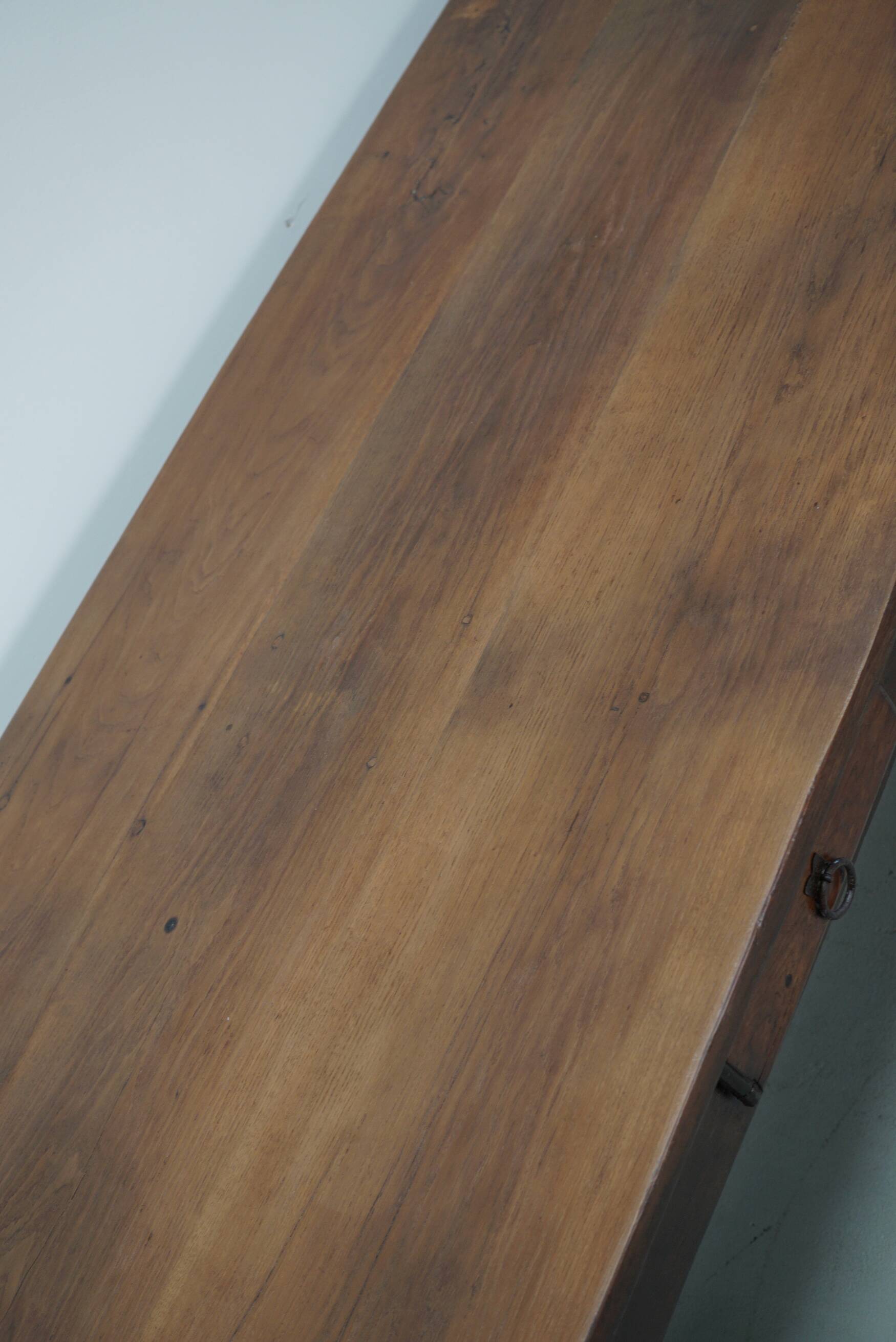 Rustic Dining Table in Oak and Elm from the Early 20th Century