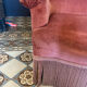 Old pink velvet armchair
