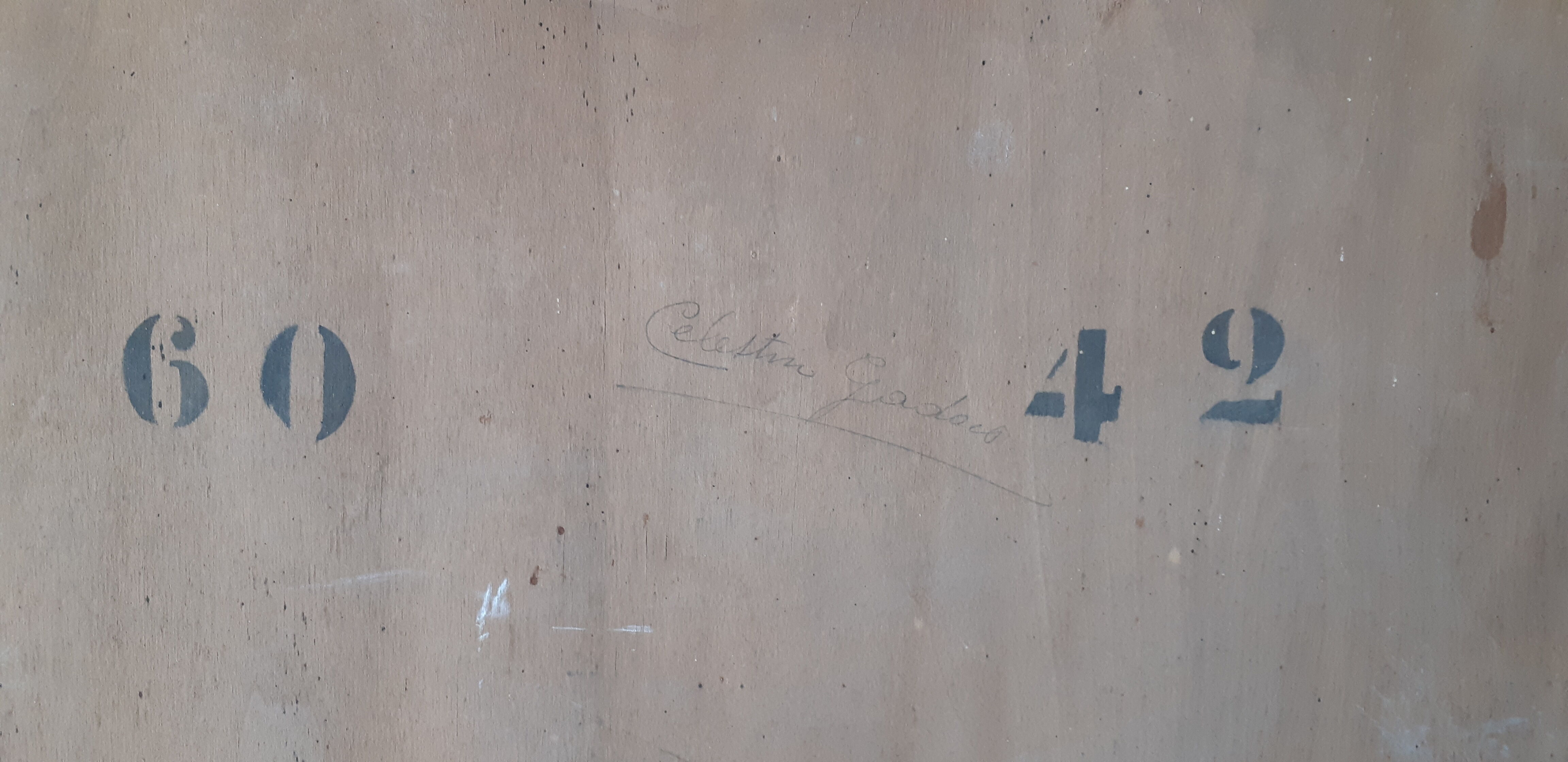 Golden and green grey mirror Louis Philippe - 75cm x 57cm