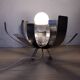 Seventies brushed steel flower lamp