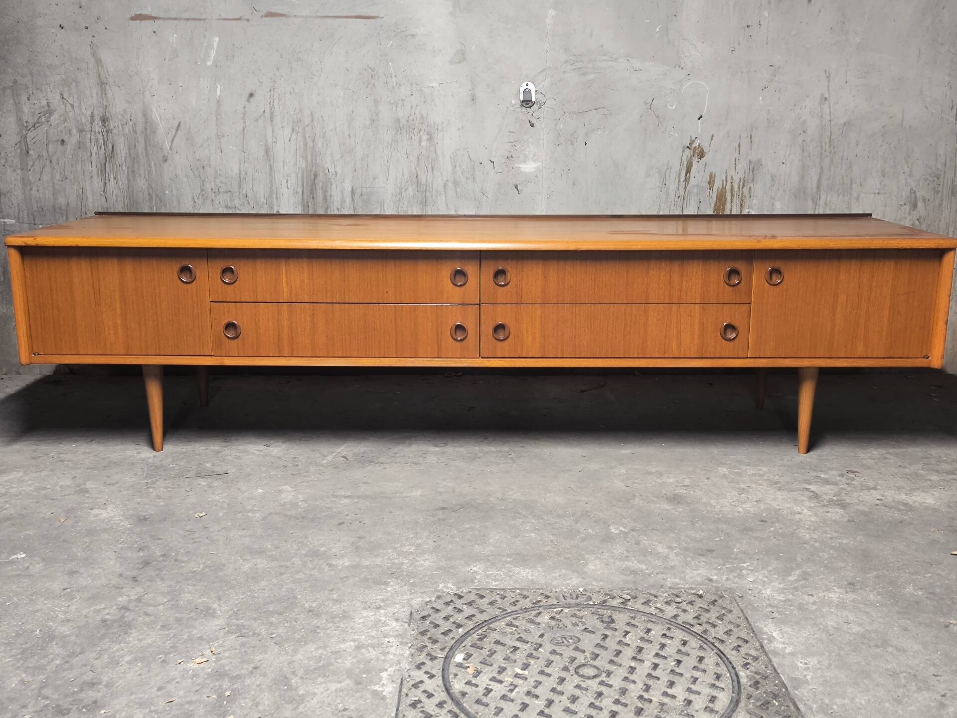Vintage Scandinavian teak sideboard from the 1960s.