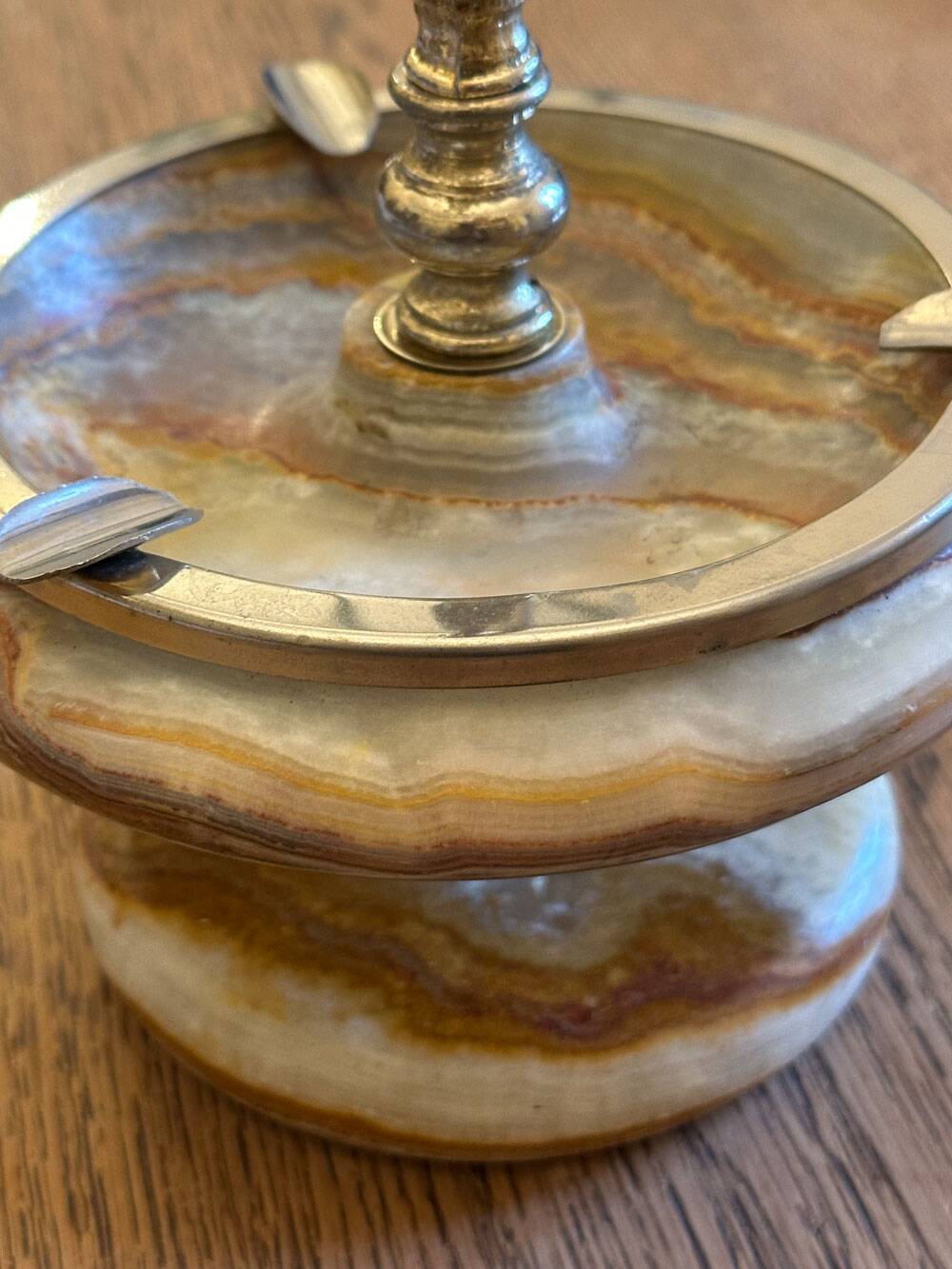 Brass and Onyx Ashtray