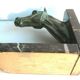 Art-Deco bookend Horse in patinated regulation on black marble support