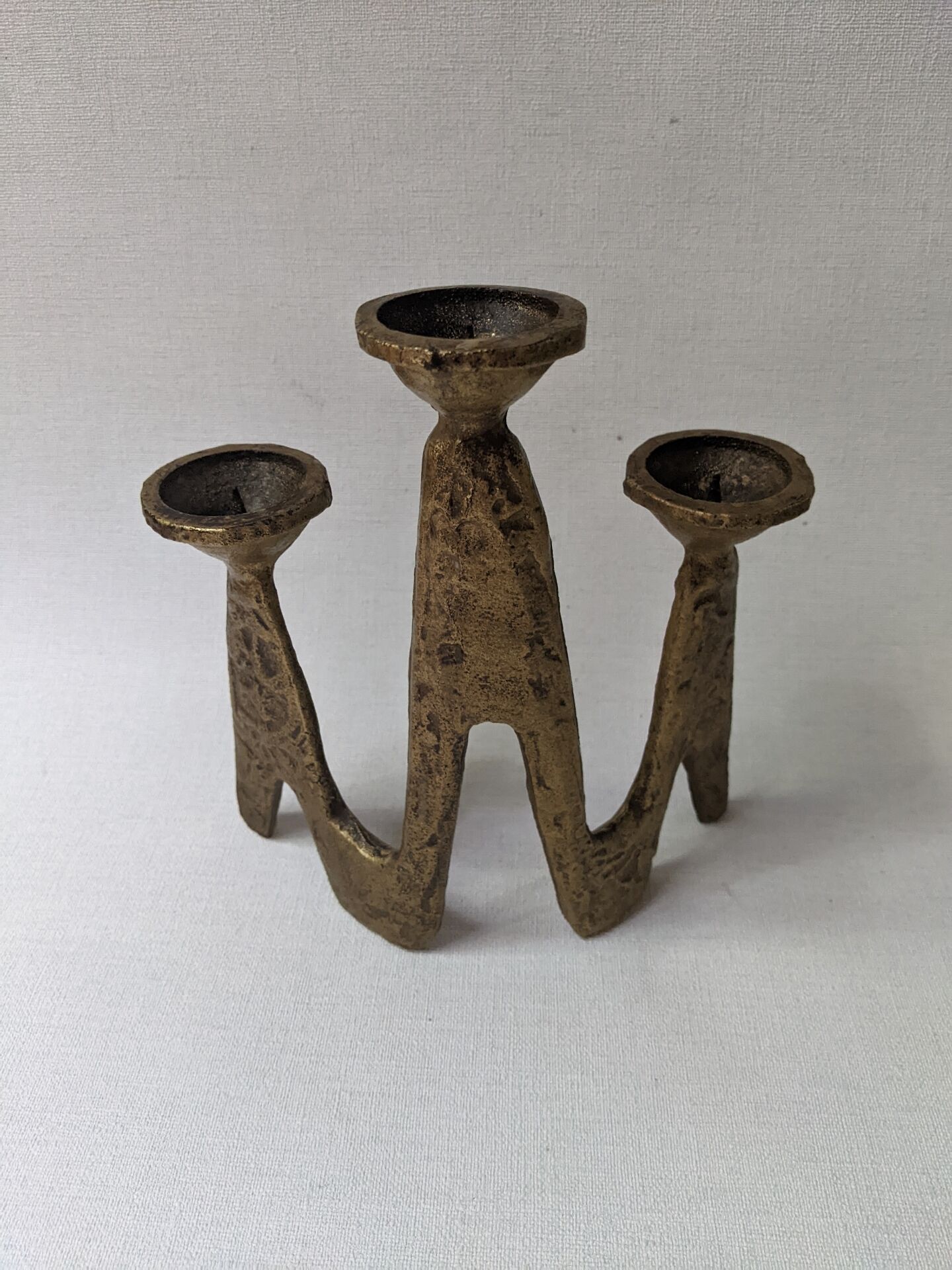 Golden bronze candlestick Scandinavian decoration