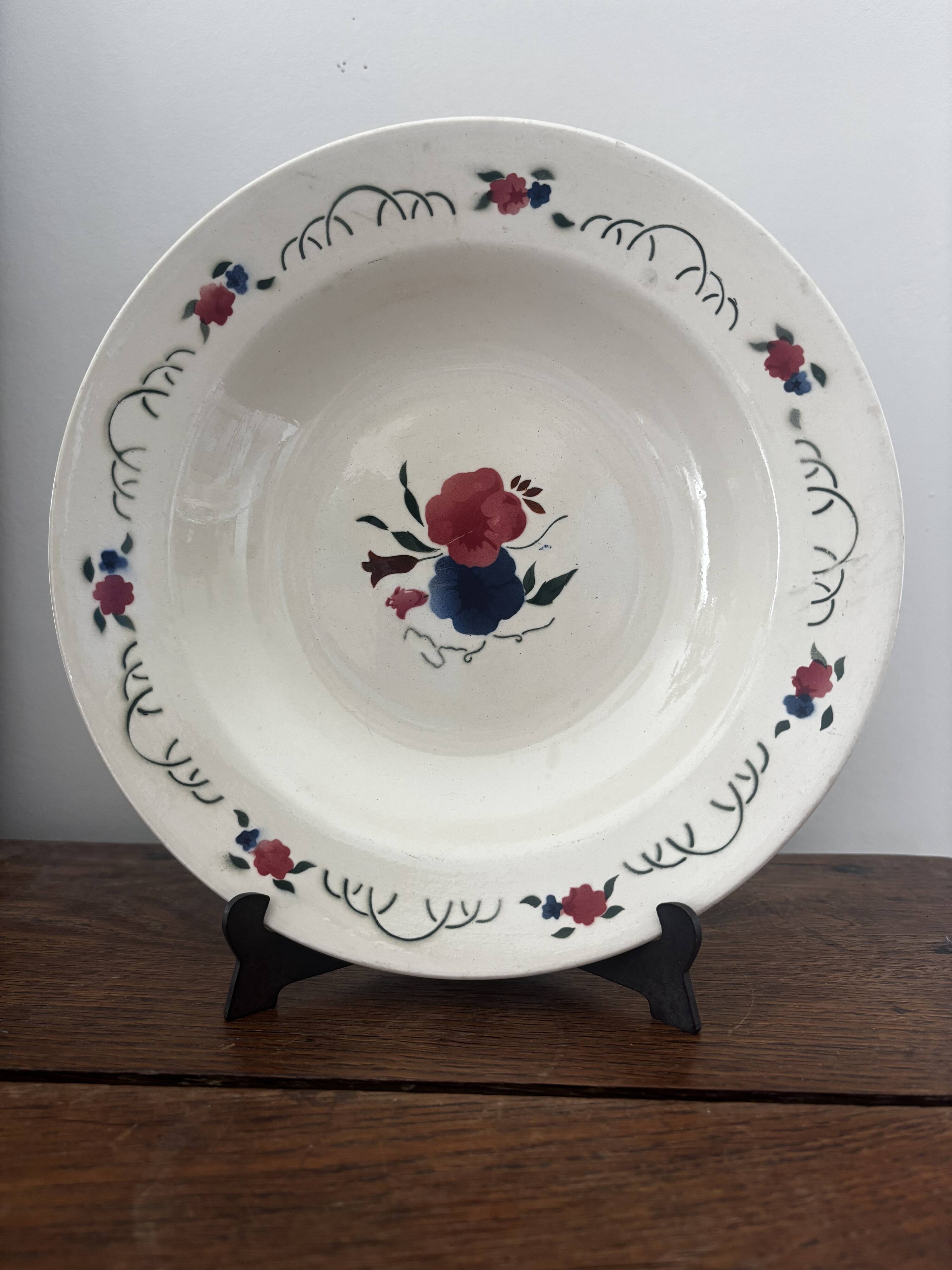 Set of two antique deep plates HBCM Montereau Villefranche.