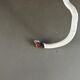 Suspension vintage en verre blanc