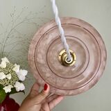 Vintage pink clichy glass lampshade pendant light