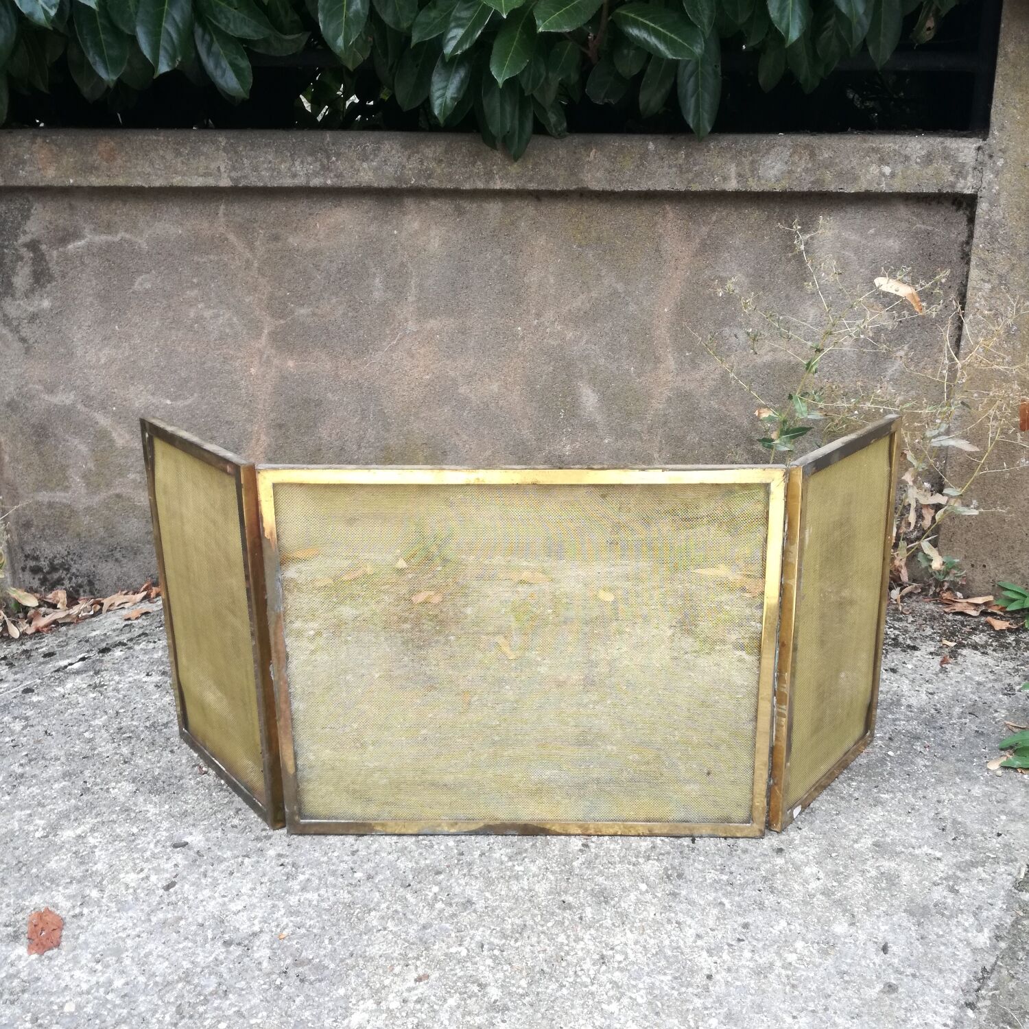 Brass fireplace screen