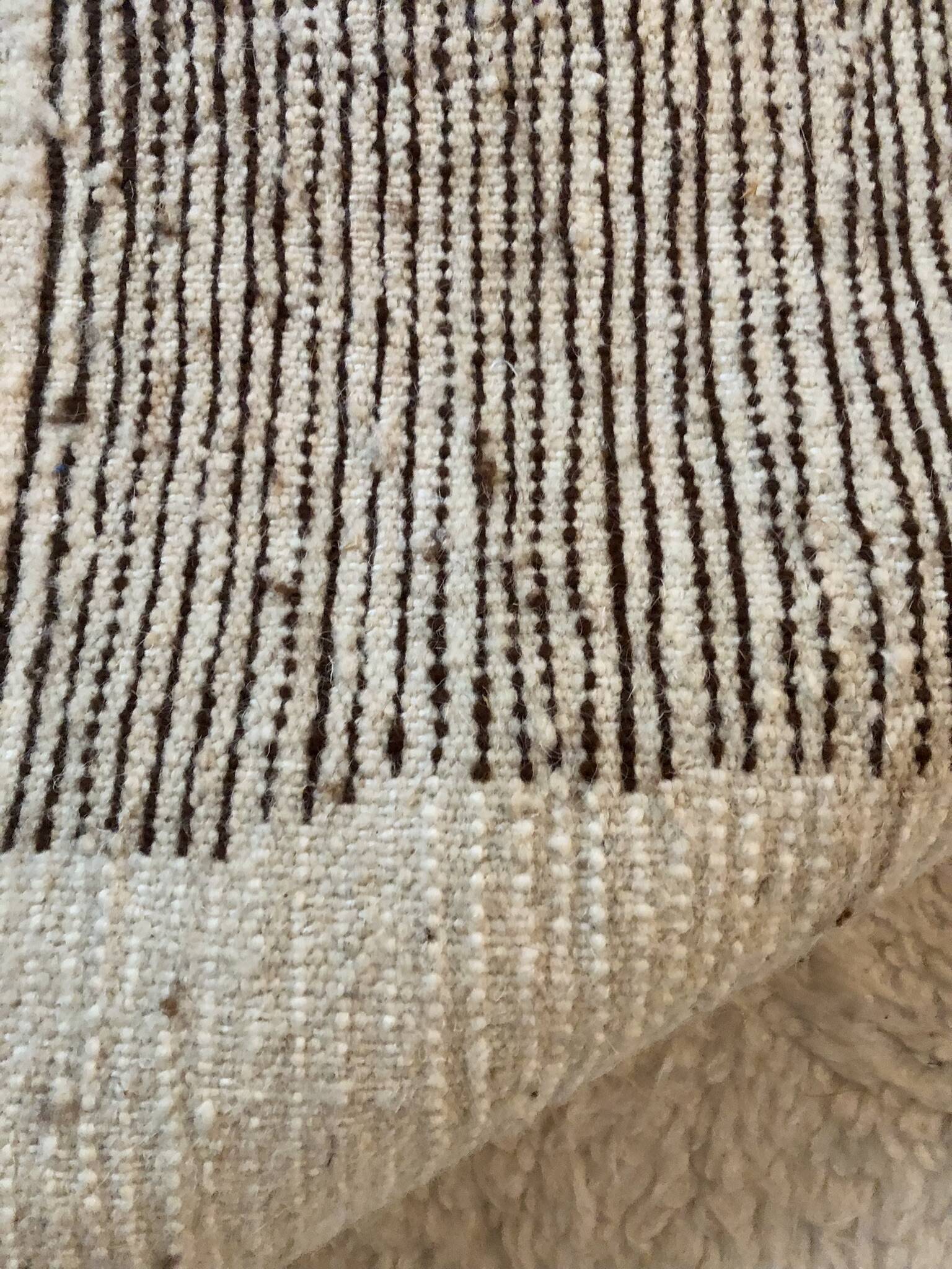 Wool Berber-style rug with geometric patterns