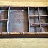 Plateau de service bois et rotin