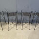 Tabourets de bar vintage en fer forgé et rotin, ensemble de 4 - années 1970