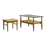 Coffee table and its stool.