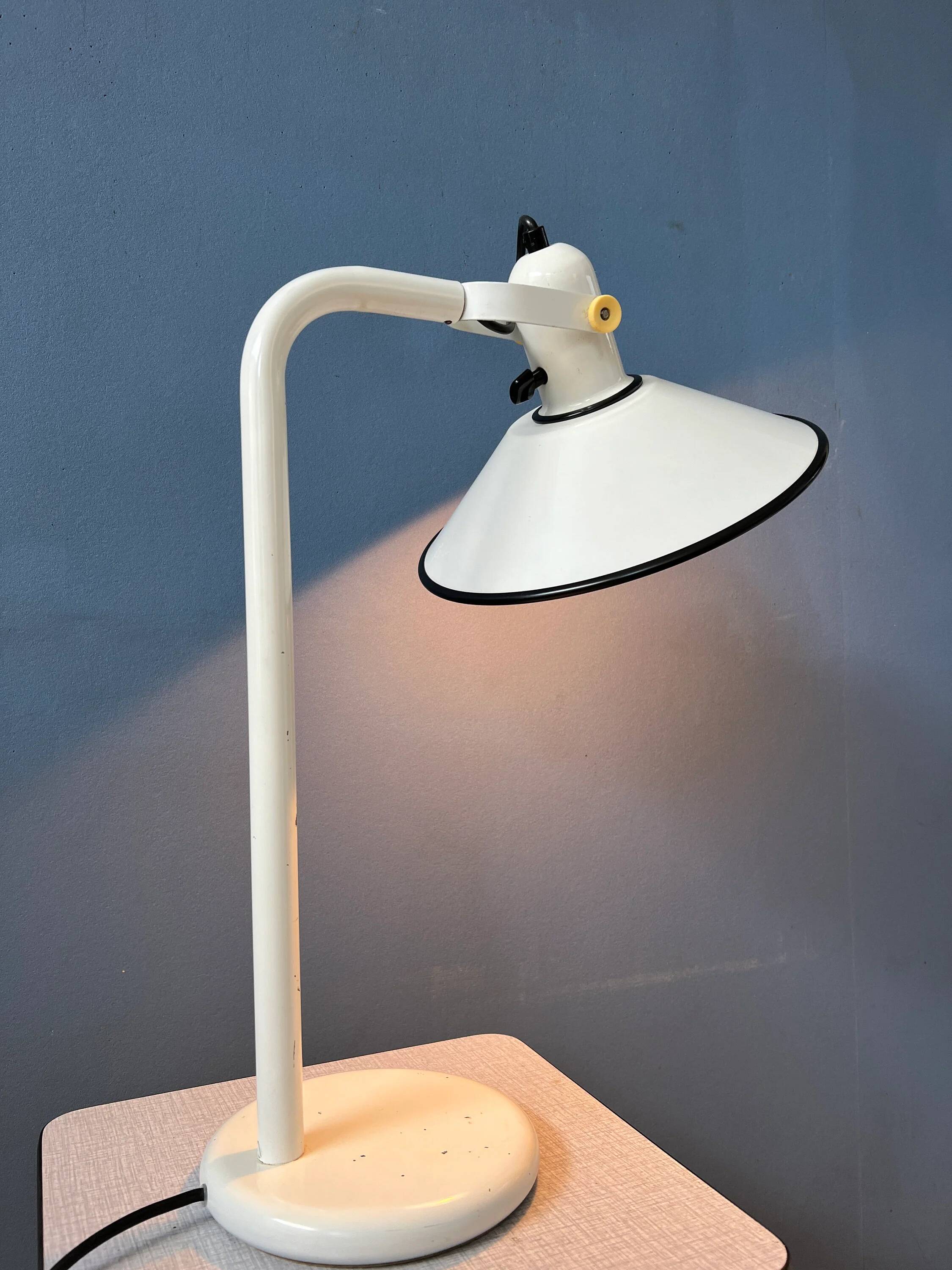 Anvia white desk lamp - mid-century table lamp - vintage desk lamp