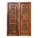 Paire de portes de communication néogothiques