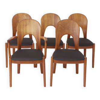 5 chaises vintage de Niels Koefoed 1960 en teck danois