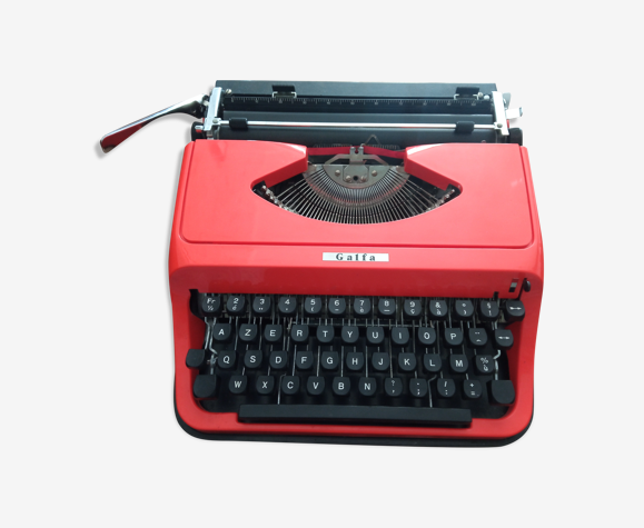 Typewriter Bright Orange Brand Galfa Selency Typewriter Bright Orange Brand Galfa Selency