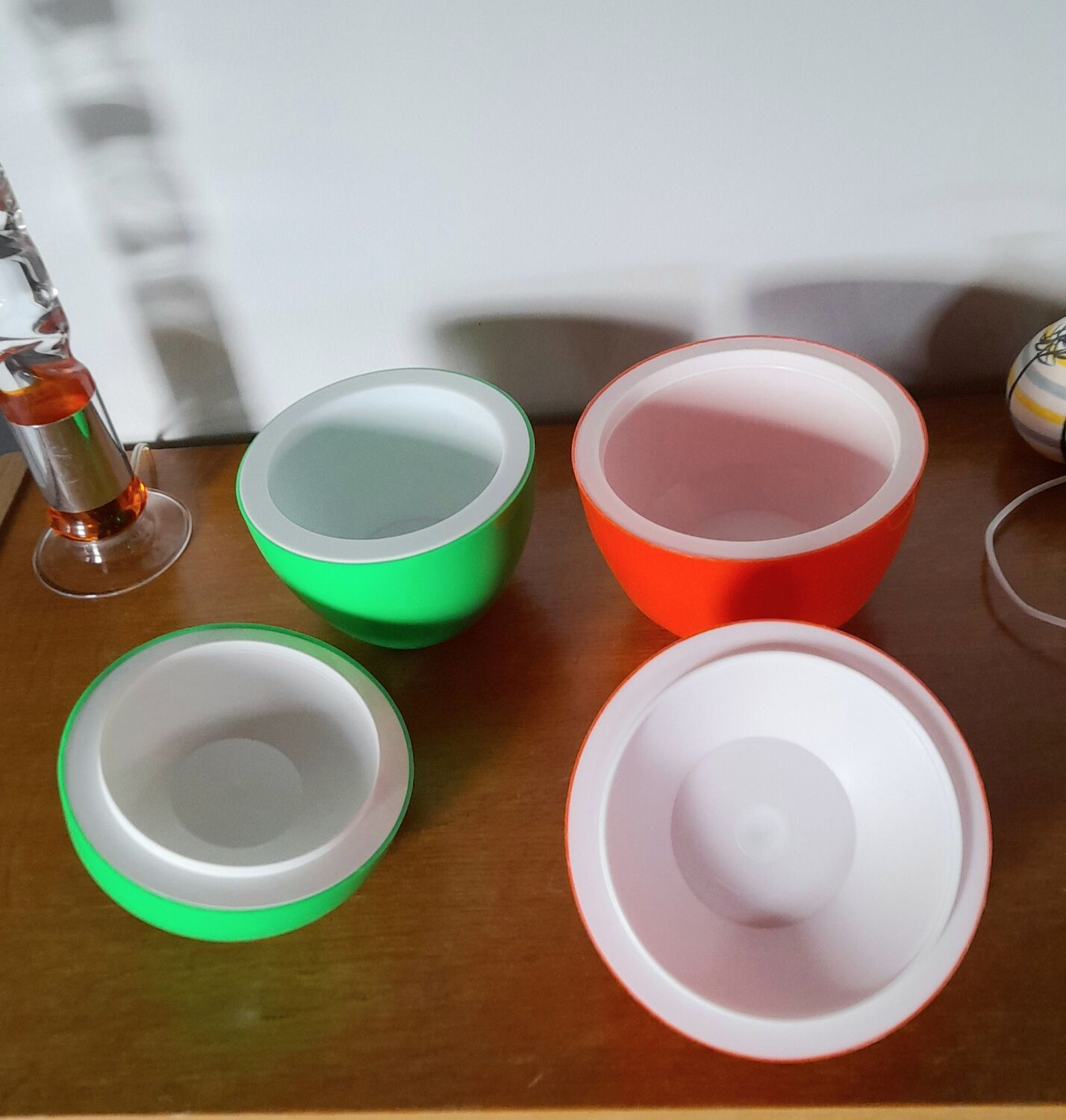 Set of 2 apples ice cube tray 70s